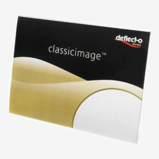 Deflecto A6 Landscape Slanted Literature Display Sign Holder Crystal Clear - 684201 54116DF