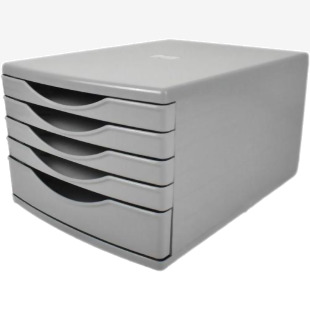 Deflecto A4 Desktop Drawer Organiser 5 Drawers - 1 x 60mm and 4 x 30mm Drawer Tower Unit Grey - CP145YTGRY 26410DF