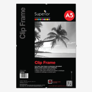 SECO A5 Perspex Safety Glass Clip Frame - CLIPA5 27152SS