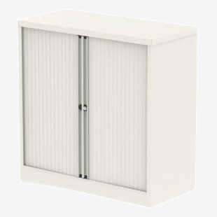 Qube by Bisley Side Tambour Cupboard 1000mm without Shelves Chalk White BS0002 60883DY