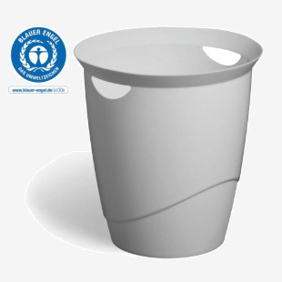 Durable ECO Waste Bin 16 Litre Capacity 80% Recycled Plastic Waste Basket Grey - 776010 11798DR