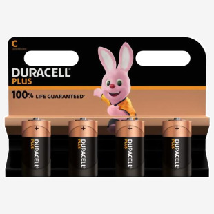 Duracell Plus C Alkaline Batteries (Pack 4) MN1400B4PLUS 55399AA