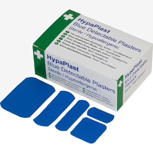 HypaPlast Blue Metal Detectable Plasters Assorted Sizes (Pack 100) - D7010 11297FA