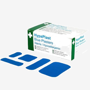 HypaPlast Blue Visually Detectable Plaster Assorted Sizes (Pack 100) - D6010 12312FA