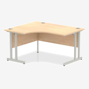 Dynamic Impulse 1400mm Left Hand Crescent Desk Maple Top Silver Cantilever Leg I003820 22779DY