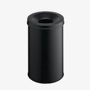 Durable SAFE Metal Waste Bin 30 Litre Capacity with Self-Extinguishing Lid for Fire Safety Black - 330601 13859DR