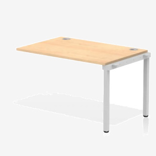 Impulse Single Row Bench Desk Extension Kit W1200 x D800 x H730mm Maple Finish Silver Frame - IB00354 18934DY