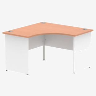 Impulse Corner Office Desk W1200 x D1200 x H730mm Panel End Leg Beech Finish White Frame - TT000127 16638DY