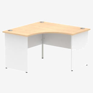 Impulse Corner Office Desk W1200 x D1200 x H730mm Panel End Leg Maple Finish White Frame - TT000128 16645DY