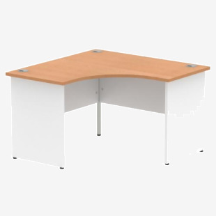 Impulse Corner Office Desk W1200 x D1200 x H730mm Panel End Leg Oak Finish White Frame - TT000129 16652DY