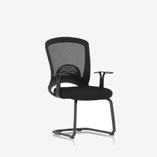 Astro Mesh Back Visitor Chair Cantilever Leg Bespoke Fabric Seat Black - BR000307 16771DY