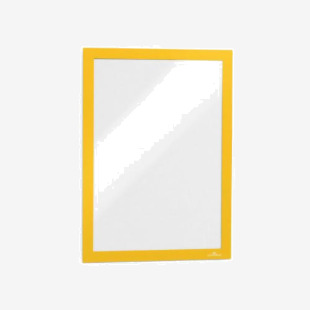 Durable DURAFRAME Self-Adhesive Sign & Document Holder with Magnetic Frame A4 Yellow (Pack 2) - 487204 13740DR