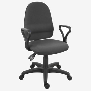 Ergo Twin High Back Fabric Operator Office Chair with Fixed Arms Black - 2900BLK0288 13173TK