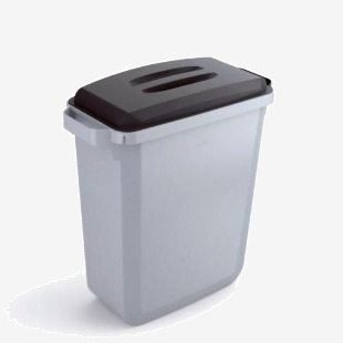 Durable DURABIN Plastic Waste Recycling Bin 60 Litre Rectangular Grey with Black Lid - VEH2012029 28265DR