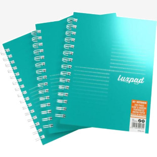 Silvine Luxpad Twin Wire FSC Notebook A5+ 200 Page Ruled With Margin Metallic Pearl Green (Pack 3) - LUXA5MT 27866SC