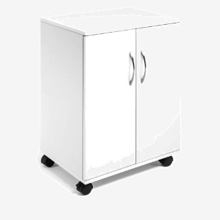 Durable Multi Function Storage Trolley 74x53cm Closed with Doors White - 311502 DD 25220DR