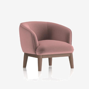 Dynamic Lulu Fabric Armchair With Wooden Legs Old Rosa - SF000003 42118DY