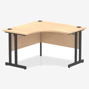 Dynamic Impulse W1200 x D1200600 x H730mm Corner Desk With Cable Management Ports & Modesty Panel Cantilever Leg Maple Finish Black Frame - MI003222 43350DY