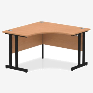 Dynamic Impulse W1200 x D1200600 x H730mm Corner Desk With Cable Management Ports & Modesty Panel Cantilever Leg Oak Finish Black Frame - MI003282 43357DY