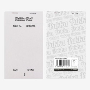 Pukka Pads Restaurant Pad NCR Duplicate Numbered Pages 95mm x 165mm White (Pack 5) - 7074-RES 26935PK