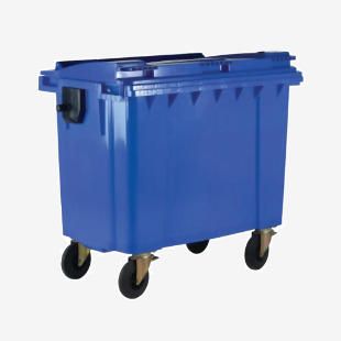 Wheelie Bin with Flat Lid 1100 Litre Blue (Dimensions: H1450xW1400xD1200mm) 377394 SBY21999