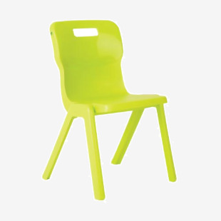 Titan One Piece Classroom Chair 435x384x600mm Lime (Pack of 10) KF78558 KF78558