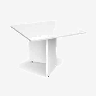 Arrow head leg square extension table 1000mm x 1000mm - white EB10WH