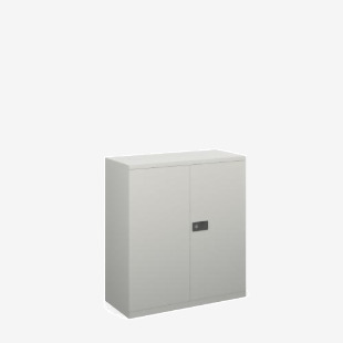 Steel contract cupboard with 1 shelf 1000mm high - goose grey DSC40G