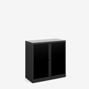 Bisley systems storage low tambour cupboard 1000mm high - black DST40K