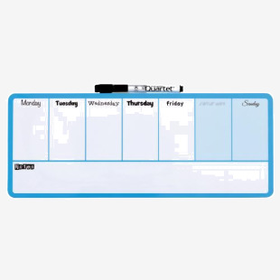 Nobo Mini Magnetic Whiteboard Weekly Planner 360x140mm Blue 1904047