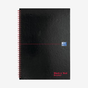 Black n Red Wirebound Recycled Ruled Hardback Notebook A4 (Pack of 5) 100080189 JDH67023