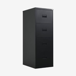 Talos 4 Drawer Filing Cabinet 465x620x1300mm Black KF78770 KF78770