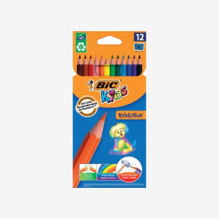 Bic Kids Evolution Ecolutions Colouring Pencils Assorted (Pack of 12) 829029 CN06096