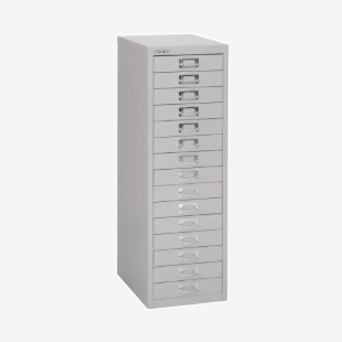 Bisley 15 Multidrawer Filing Cabinet A4290x420x870mm Grey H3915NL-073 BY31067