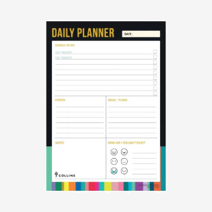 Collins Edge Rainbow Daily Planner Desk Pad 60 Sheets A5 ED15U1.99 CD77615