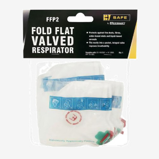 Beeswift FFP2V Vertical Fold Flat Valved Respirator Mask White (Pack of 5) BSW27064