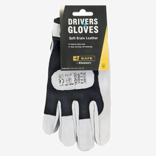 Beeswift Drivers Gloves 1 Pair Soft Grain Leather Black L BSW30385