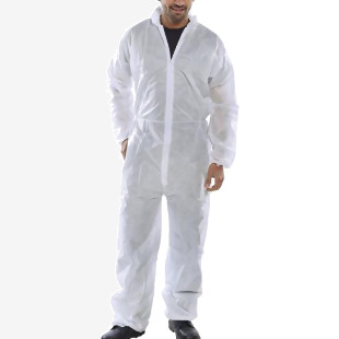 Beeswift Polypropylene Disposable Boilersuit White XL BSW43816