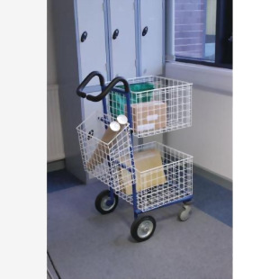 Slingsby standard small mailroom trolley with comfort grip handles 388955