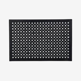 Floortex Doortex Heavy-duty Open Top Anti-fatigue Ergonomic Anti-slip Mat 100% Recycled Natural Rubber 60x90cm Black - UREMFLRU0012 59555FL