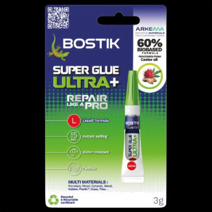 Bostik Super Glue Ultra+ 60% BIO Based 3g (each) - 30628684 59730BK