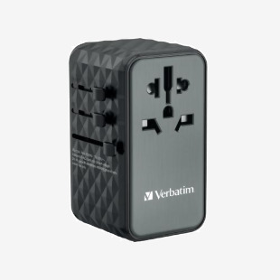 Verbatim UTA-06 GaN III Universal Travel Adapter 2x USB-C PD 100W + QC4+2x USB-A QC 3.0 Black 32121 VM32121