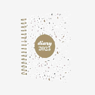 Collins Day To Page Diary Scandi Terrazzo Design A5 White E-PW51.WHTZ-25 CDPW51WHTZ25