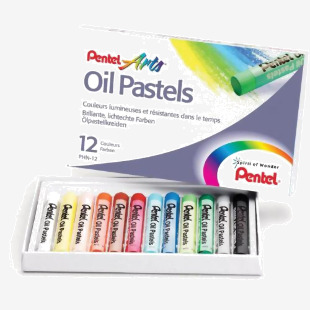 Pentel Arts Oil Pastels Assorted Colour Set (Pack 12) - PHN4-12 58421PE