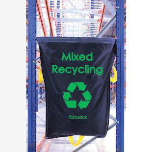 Racksack Hard-wearing and Re-usable Mixed Recycling Sack 160 Litre Capacity Blue With Green Text (each) - RSB1MR 60857BV