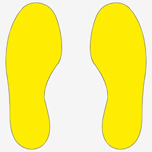 Beaverswood Warehouse Floor Signal Markers Feet Symbol H300mmxW100mm Yellow (Pack 10 - 5 Right and 5 Left) - FSFY 60745BV