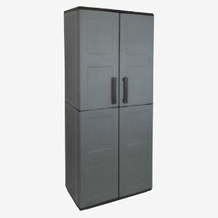 Utility Cupboard; 2 Doors; 3 Shelf; Two Tone Grey CLD1634