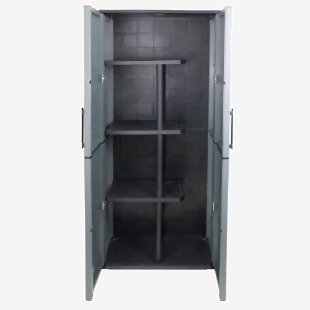 Utility Cupboard; 2 Doors; 3 (Half Shelves) Shelf; Two Tone Grey CLD163U