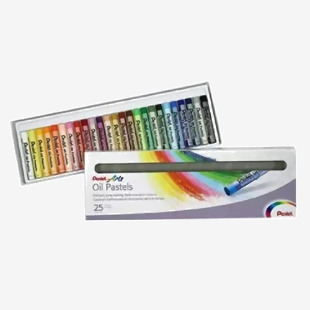 Pentel Arts Oil Pastels Assorted Colours Set (Pack 25) - PHN4-25 58442PE