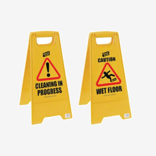 2Work Folding Safety Sign Caution Wet Floor Yellow CNT00356 CNT00356